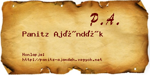 Panitz Ajándék névjegykártya